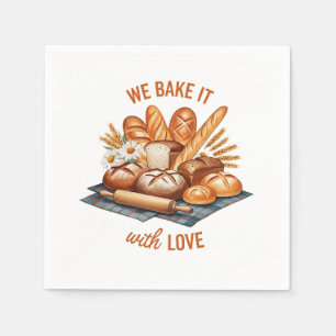 Wir backen es mit Liebe - künstlerisches Brot Serviette