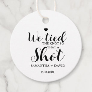 Wir band den Knoten ein Geschenk für eine Shot Wed Geschenkanhänger
