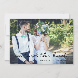Wir band die knot einfache Hochzeitskarte Ankündigung