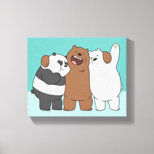Wir Bare Bears Group Hug Leinwanddruck (Vorderseite)