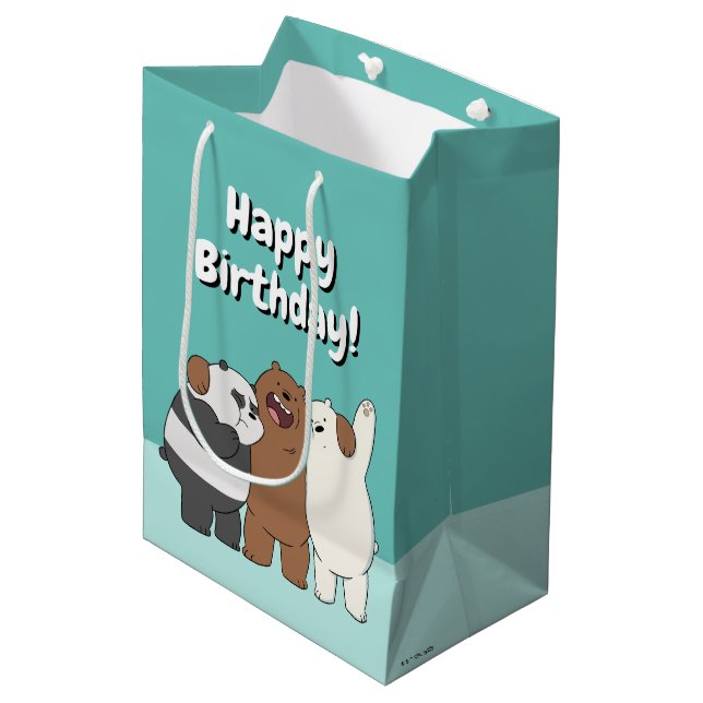 Wir Bare Bears Group Hug Mittlere Geschenktüte (Vorderseite Schrägansicht)