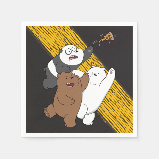 Wir Bare Bears - Letzte Pizza Slice Serviette (Vorderseite)