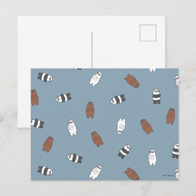 Wir Bare Bears - Muster für Sonnenblumen Postkarte (Vorne/Hinten)