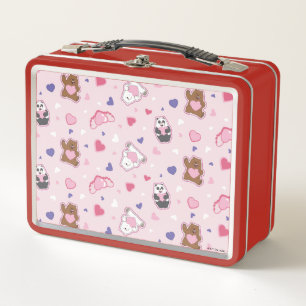 Wir Bare Bears - Valentinisches Herzmuster Metall Brotdose