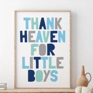 Wir bedanken uns für kleine Jungs, Baby Duschgesch Poster