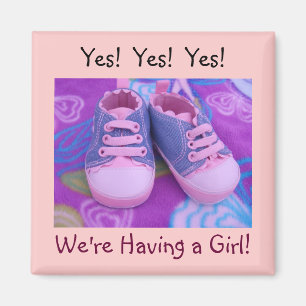 Wir bekommen ein Mädchen! Magnete Ja Ja Babyschuhe Magnet