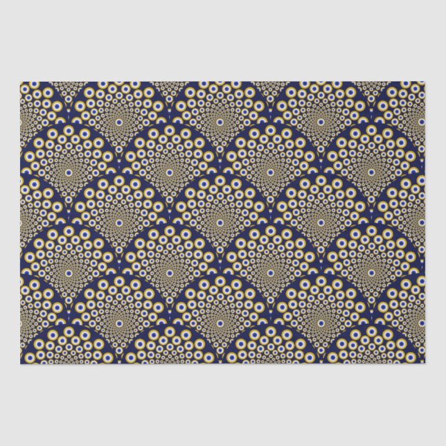 Wir beobachten Sie Marine und Gold Art Deco Craft Seidenpapier (Vorderseite)