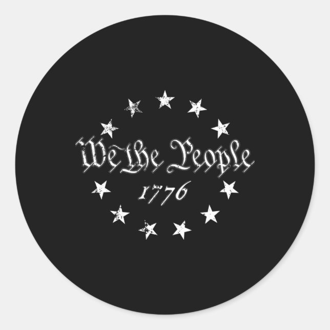 Wir Betsy Ross Flag 4. Juli 1776 Pat Runder Aufkleber (Vorderseite)