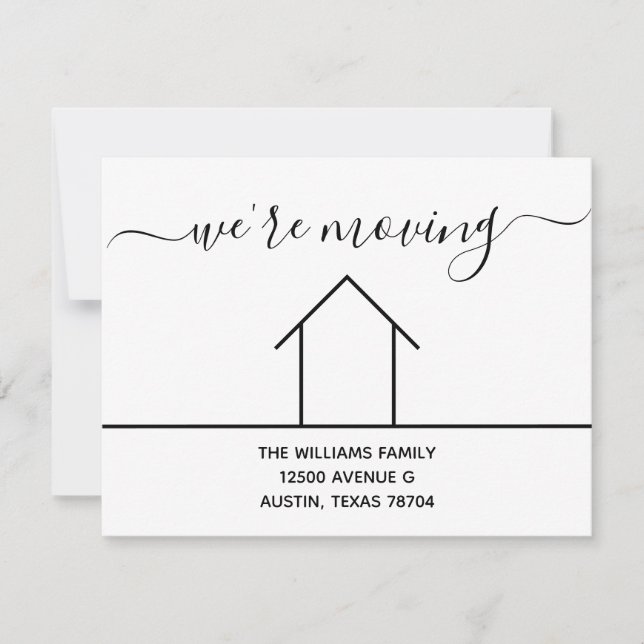 Wir bewegen Chic Change of Address New Zuhause Karte (Vorderseite)