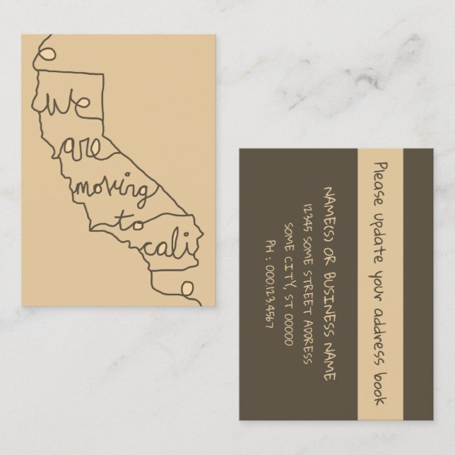wir bewegen uns auf die "cali business card" visitenkarte (Vorne/Hinten)