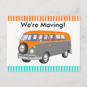 Wir bewegen uns, Retro-van-Post-Karte Ankündigungspostkarte