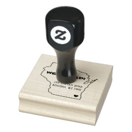 WIR BEWEGTEN NEUE ADRESSE KENOSHA WISCONSIN GUMMISTEMPEL