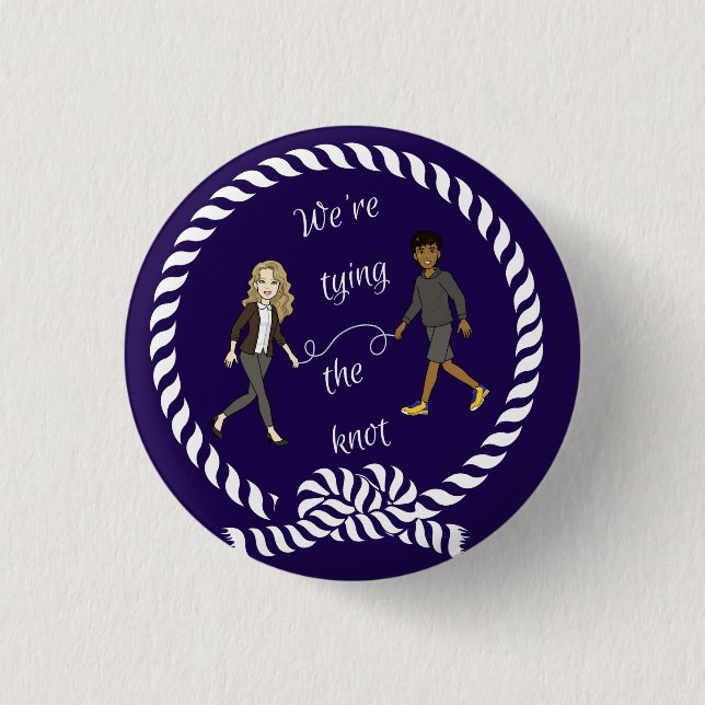 Wir binden das knot-nautikfarbene Anime Button (Vorderseite)
