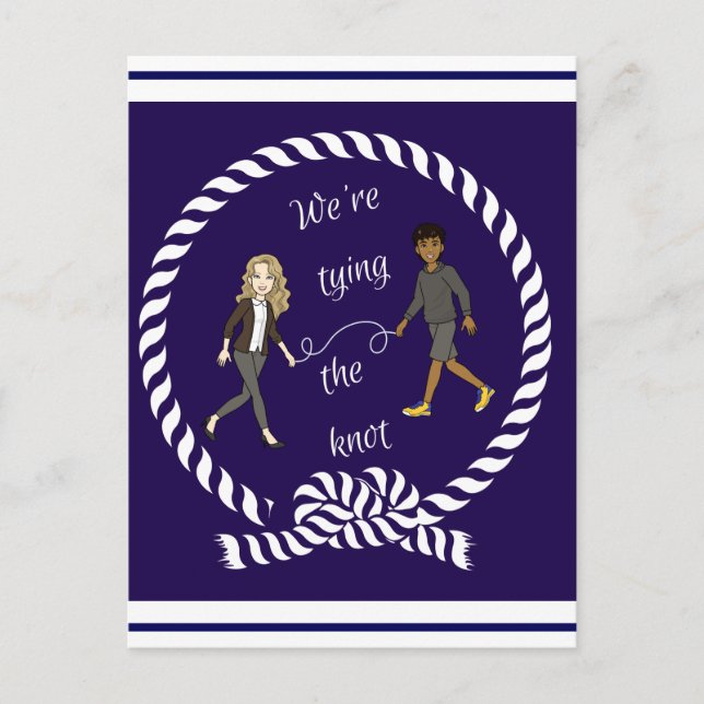 Wir binden das knot-nautikfarbene Anime Postkarte (Vorderseite)