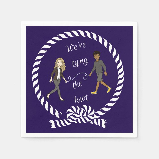 Wir binden das knot-nautikfarbene Anime Serviette (Vorderseite)