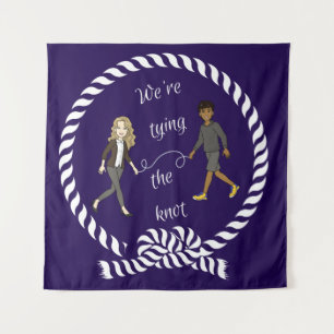 Wir binden das knot-nautikfarbene Anime Wandteppich