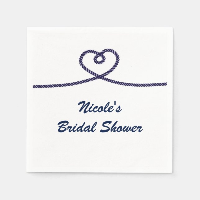 Wir binden den den knot-nautischen Strand Hochzeit Serviette (Vorderseite)