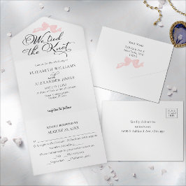 Wir binden den Knoten | Pink Bow Wedding All In One Einladung