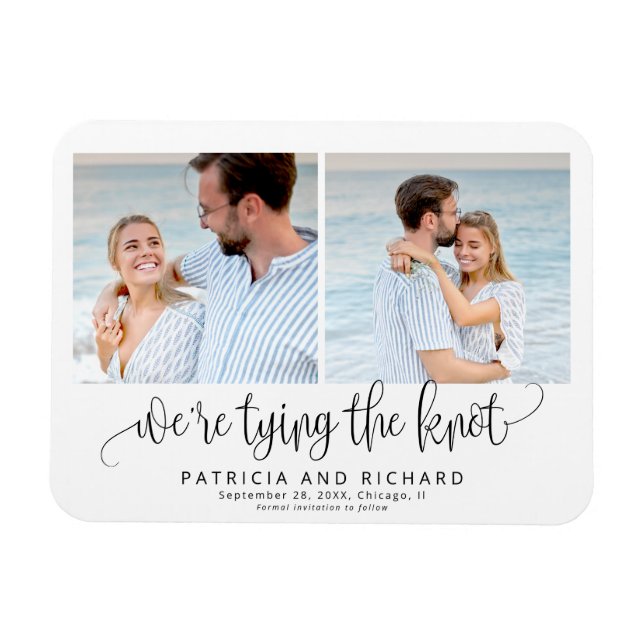 Wir binden den Knoten Save the Date 2 Foto Magnet (Horizontal)