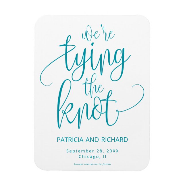 Wir binden die Knochen Save the Date, ohne Foto Magnet (Vertikal)