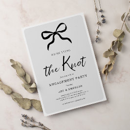 Wir binden die Knot Black Bow Engagement Party Einladung