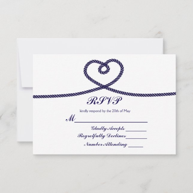 Wir binden die RSVP-Karte des Knot Nautical Rope H RSVP Karte (Vorderseite)