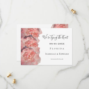 Wir binden die Zitat Blumenkorallen Rosa Rose Save The Date
