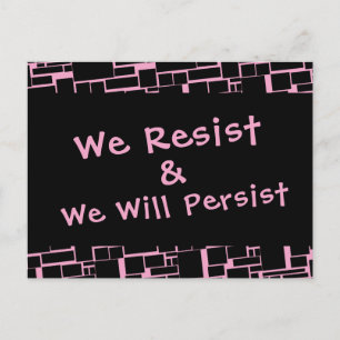 Wir bleiben und wir werden weiterhin pink und schw postkarte