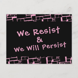 Wir bleiben und wir werden weiterhin pink und schw postkarte