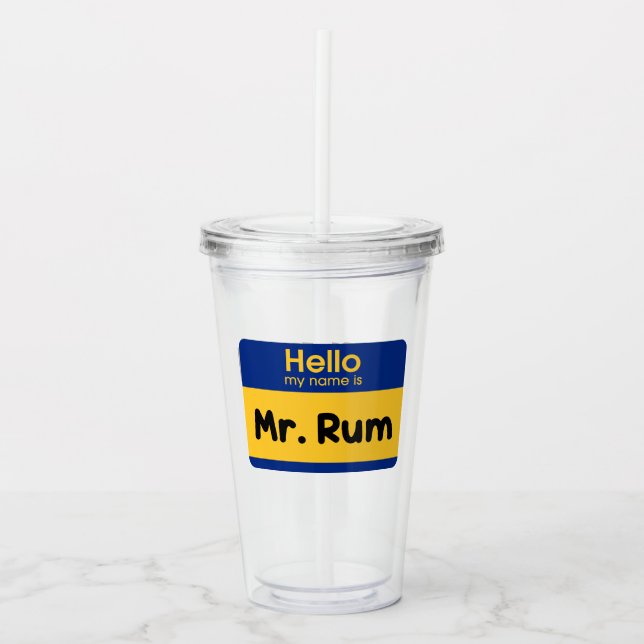 Wir bluten Soca "Mr. Rum" Fete Cup - V1 Acryltrinkbecher (Vorderseite)
