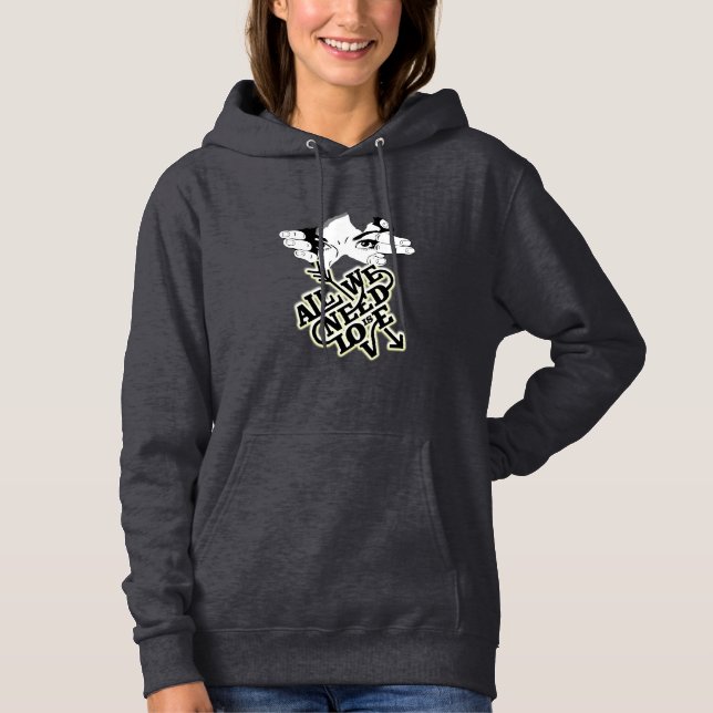 Wir brauchen nur Liebe Hoodie (Vorderseite)