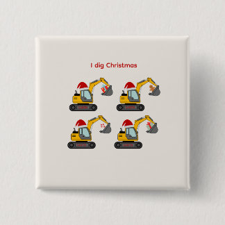 Wir buddeln Weihnachten - Santas Bagger Magnet Button