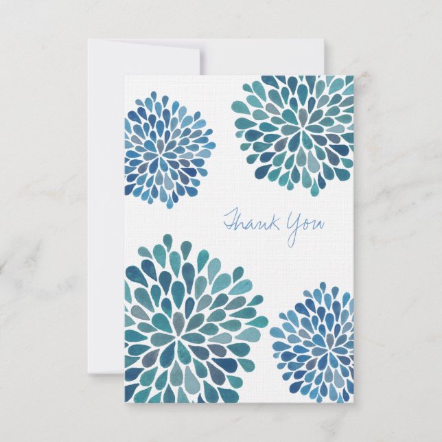 Wir danken Ihnen, dass Sie Blue Blooms Blume Cards Mitteilungskarte (Vorderseite)
