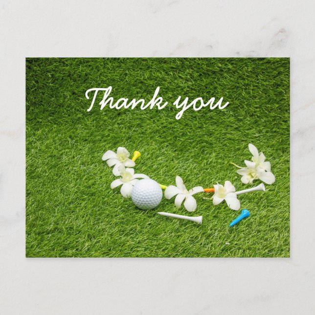 Wir danken Ihnen für die Karte Golfer mit Golfball (Vorderseite)