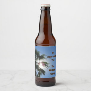 Wir danken Ihnen von Familie Palm Tree Bierflaschenetikett