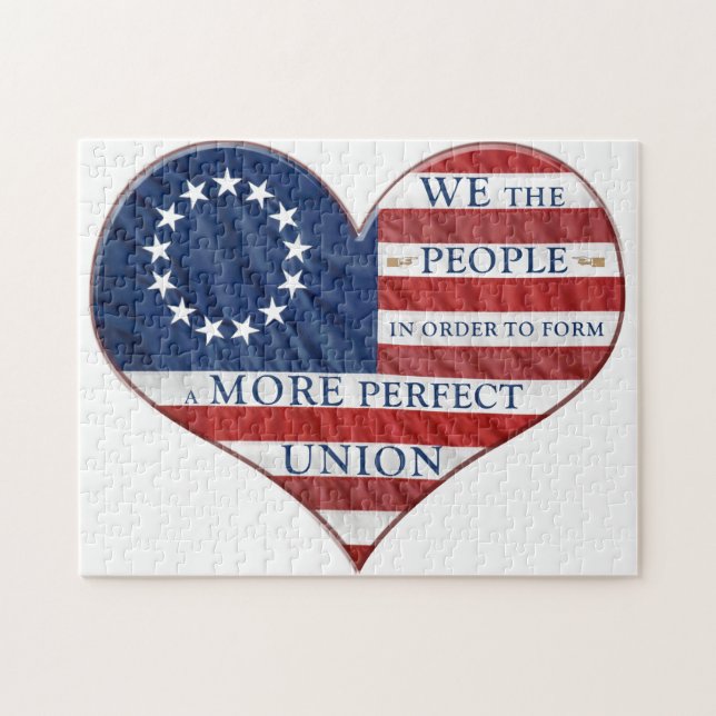 Wir, das amerikanische Flaggenherz (Horizontal)