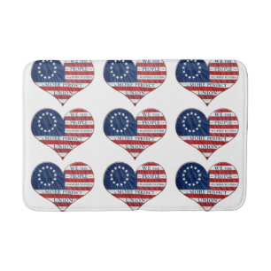 Wir, das amerikanische Flaggenherz Badematte