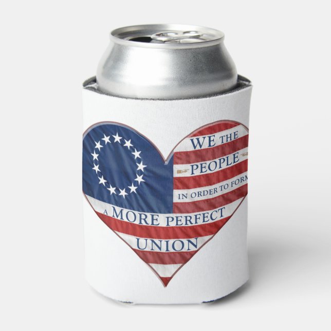 Wir, das amerikanische Flaggenherz Dosenkühler (Kanne Vorderseite)
