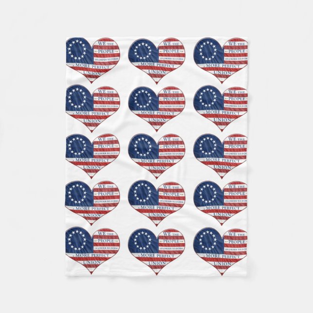 Wir, das amerikanische Flaggenherz Fleecedecke (Vorderseite)