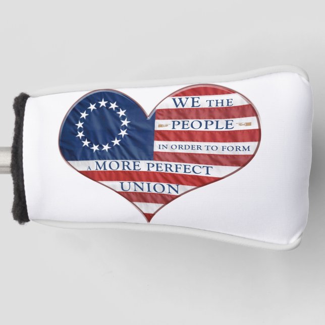 Wir, das amerikanische Flaggenherz Golf Headcover (Vorderseite)