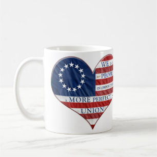 Wir, das amerikanische Flaggenherz Kaffeetasse