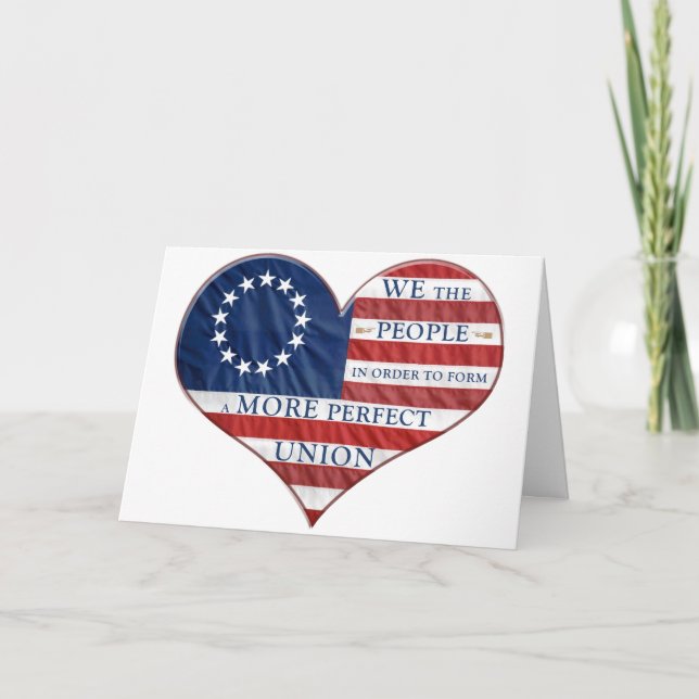 Wir, das amerikanische Flaggenherz Karte (Vorderseite)