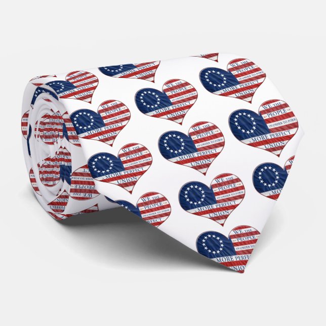 Wir, das amerikanische Flaggenherz Krawatte (Gerollt)