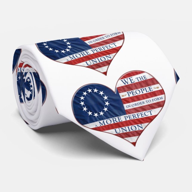 Wir, das amerikanische Flaggenherz Krawatte (Gerollt)