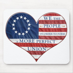 Wir, das amerikanische Flaggenherz Mousepad