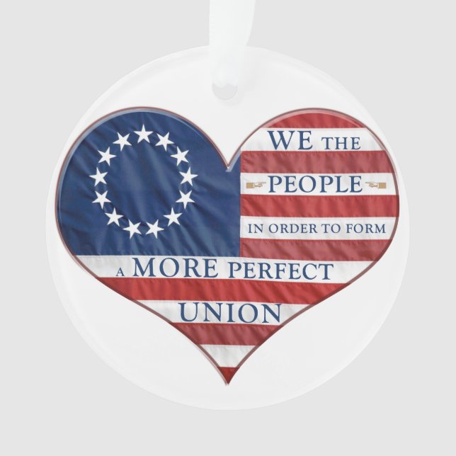Wir, das amerikanische Flaggenherz Ornament (Vorderseite)
