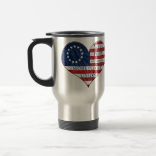 Wir, das amerikanische Flaggenherz Reisebecher