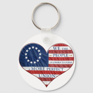 Wir, das amerikanische Flaggenherz Schlüsselanhänger