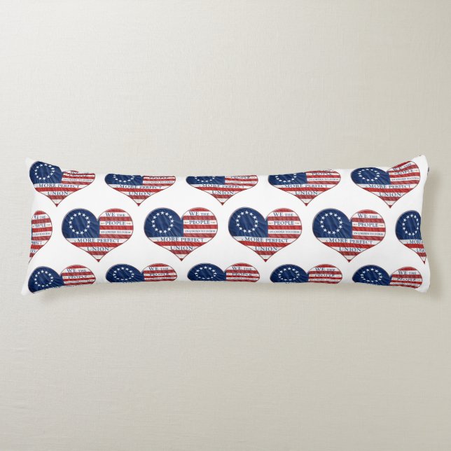 Wir, das amerikanische Flaggenherz Seitenschläferkissen (Vorderseite)