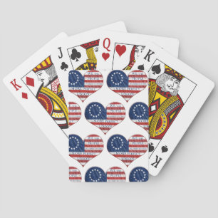 Wir, das amerikanische Flaggenherz Spielkarten